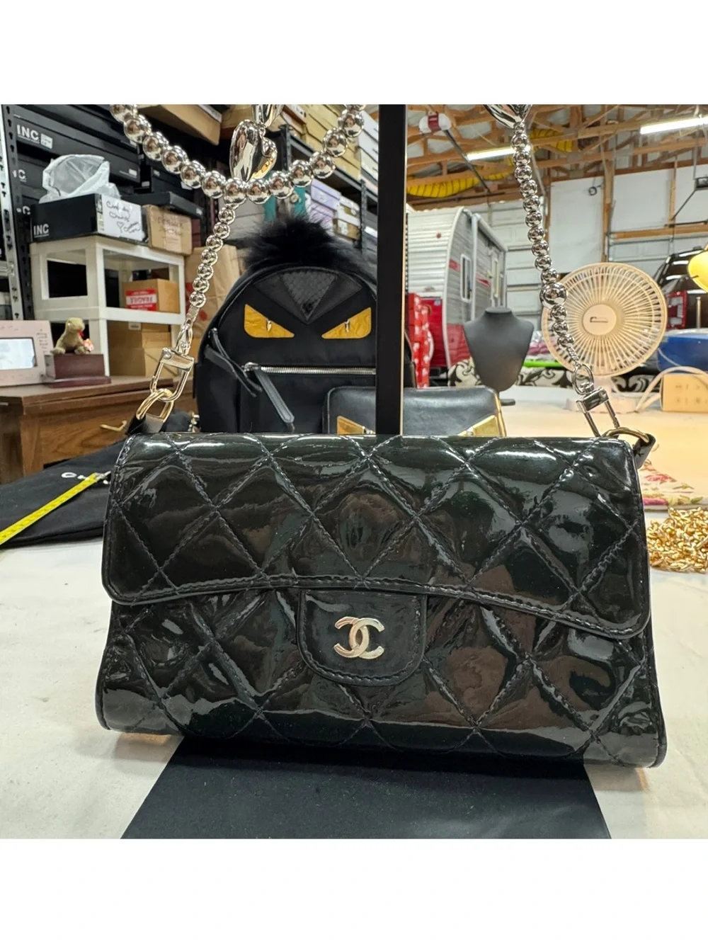 Chanel Caviar Wallet, Very Dark Green Quilted Leather. EUC